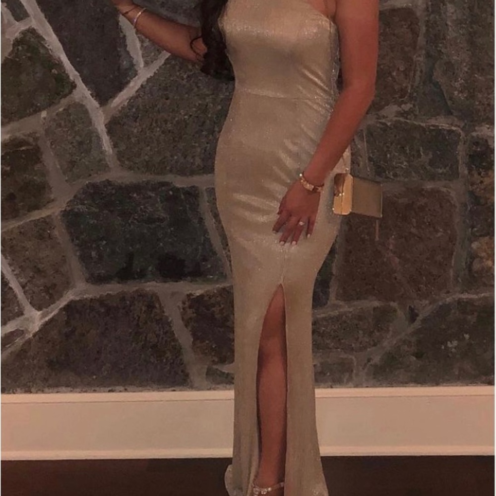 Gold evening gown
